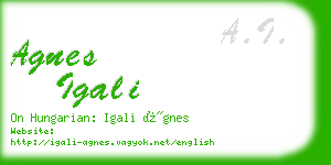 agnes igali business card